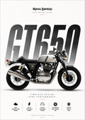 Royal Enfield GT 650 Motorcycle Poster | Classic Café Racer Wall Art