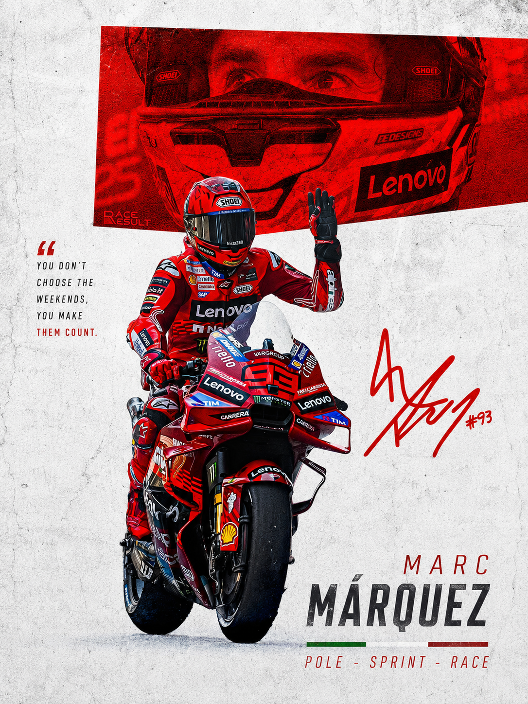 Marc Márquez #93 MotoGP Poster | Ducati Racing Wall Art