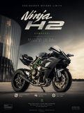 Kawasaki Ninja H2 Motorcycle Poster | Premium Superbike Wall Art