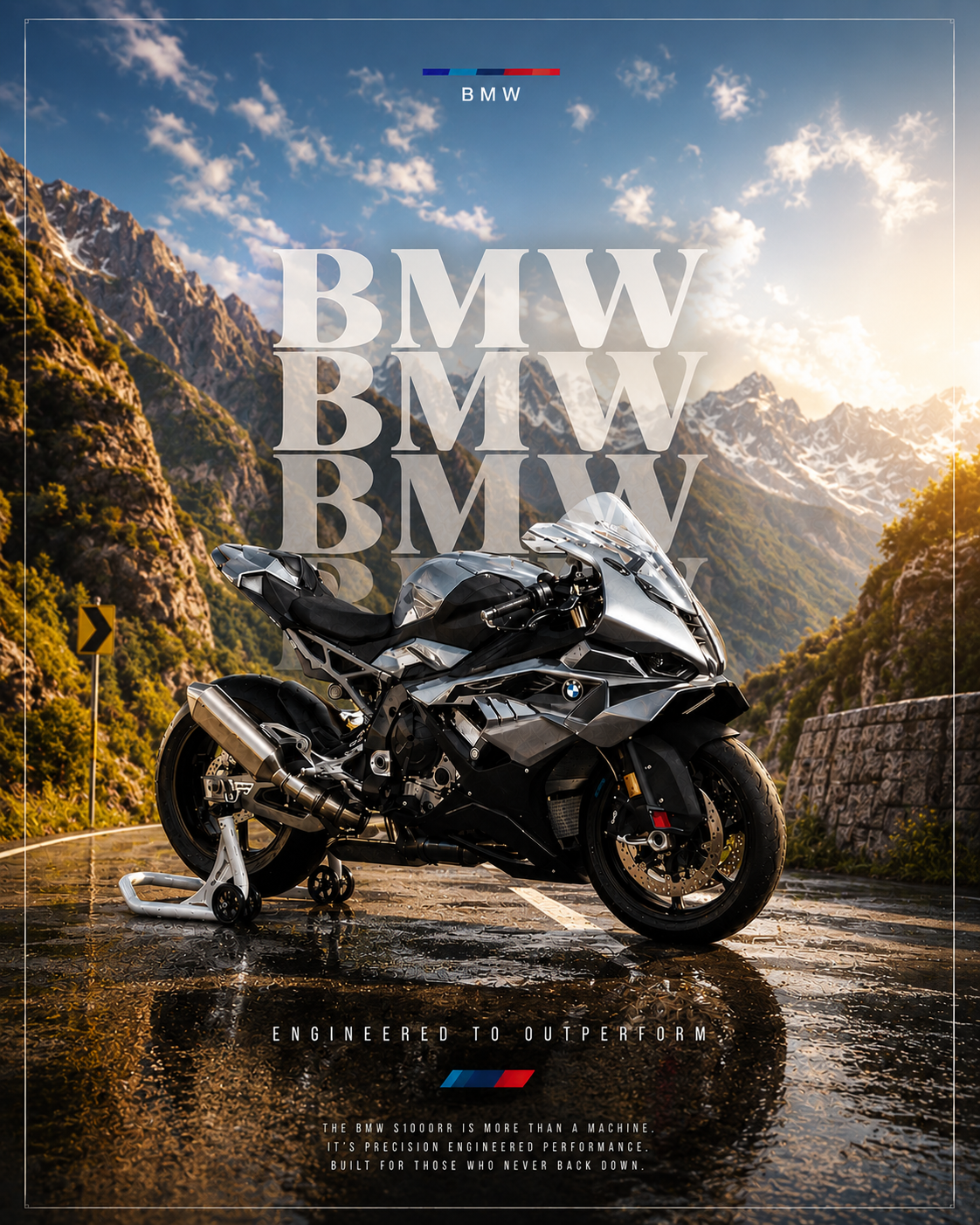 BMW S 1000 RR Motorcycle Poster | Premium Superbike Wall Art